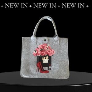 Handcrafted felt fabric reusable everyday tote bag fashion stamped color